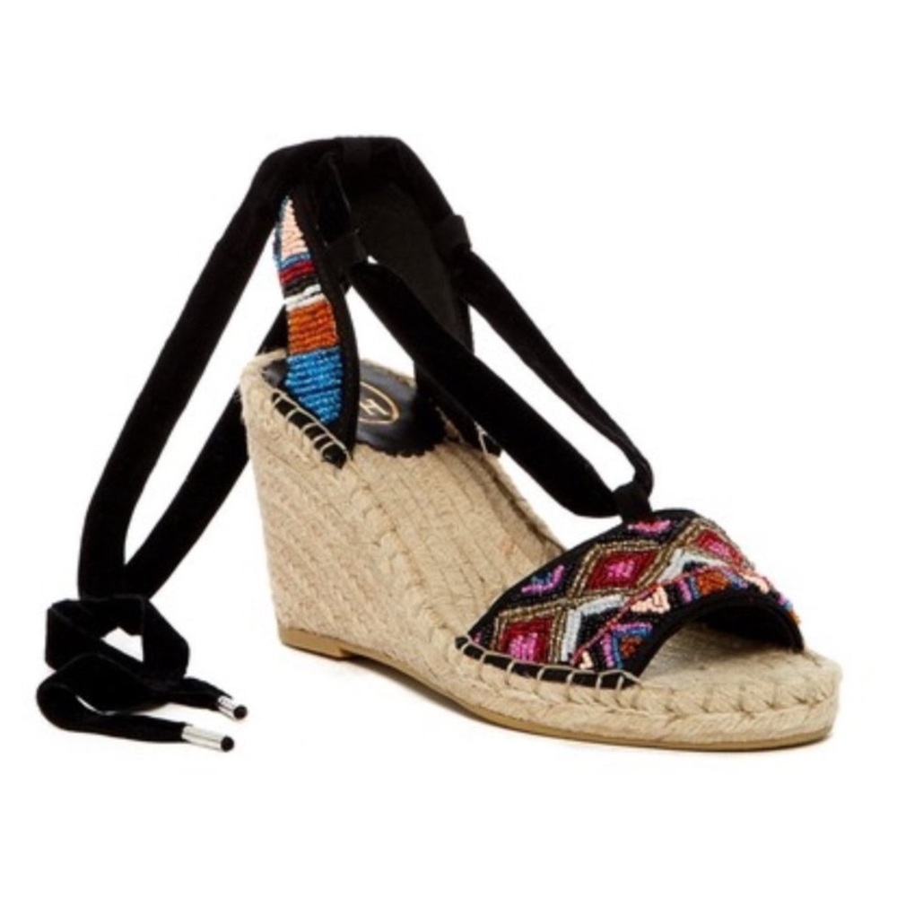 ASH PAOLA Multicolor Canvas Wedge Sandals! - Picture 2 of 5